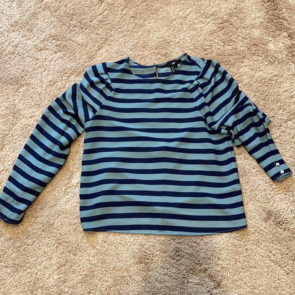 Stripped blue shirt